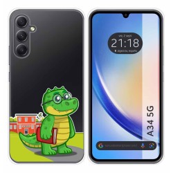 Funda Silicona Transparente para Samsung Galaxy A34 5G diseño Coco Dibujos