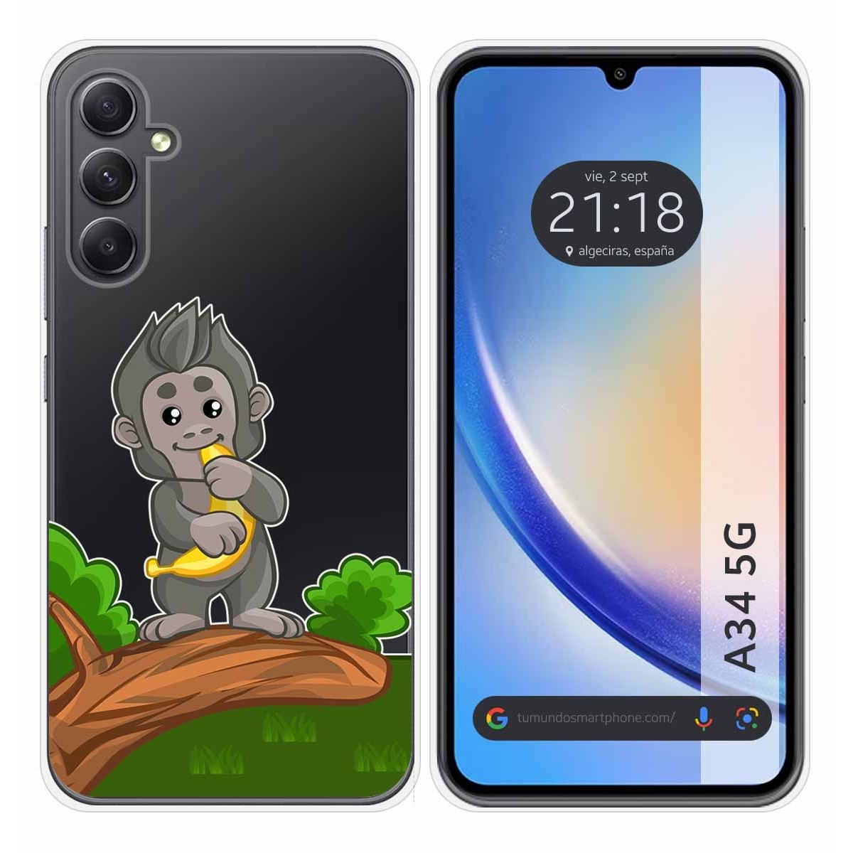 Funda Silicona Transparente para Samsung Galaxy A34 5G diseño Mono Dibujos