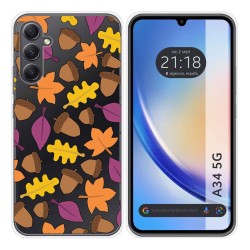Funda Silicona Transparente para Samsung Galaxy A34 5G diseño Otoño Dibujos