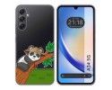 Funda Silicona Transparente para Samsung Galaxy A34 5G diseño Panda Dibujos