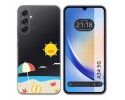 Funda Silicona Transparente para Samsung Galaxy A34 5G diseño Playa Dibujos
