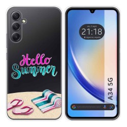 Funda Silicona Transparente para Samsung Galaxy A34 5G diseño Summer Dibujos