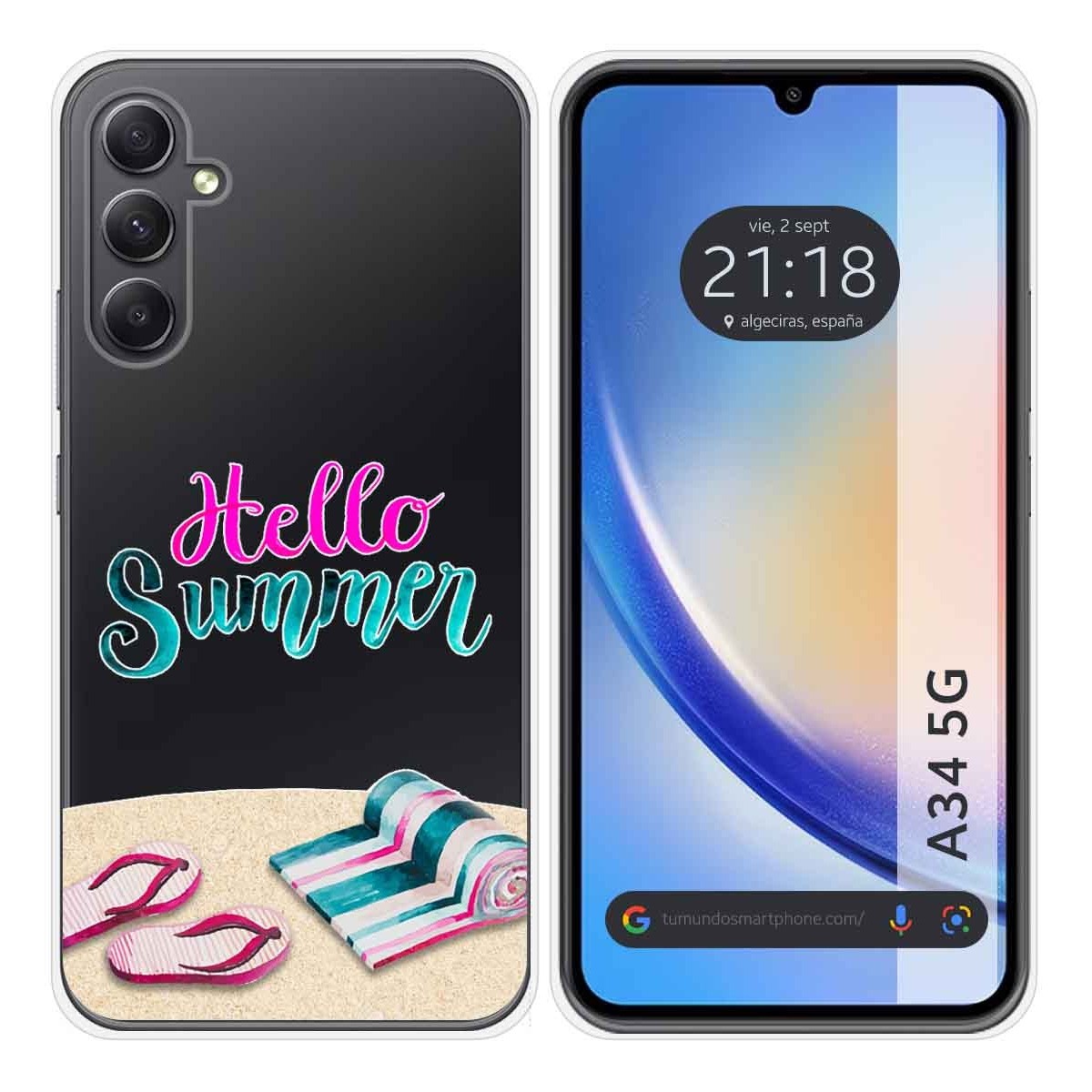 Funda Silicona Transparente para Samsung Galaxy A34 5G diseño Summer Dibujos