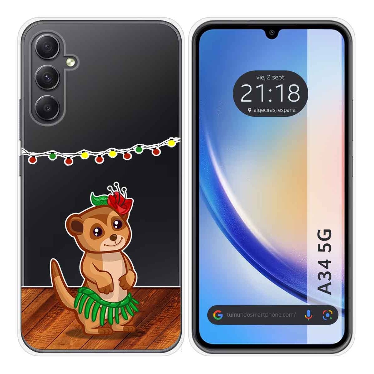 Funda Silicona Transparente para Samsung Galaxy A34 5G diseño Suricata Dibujos
