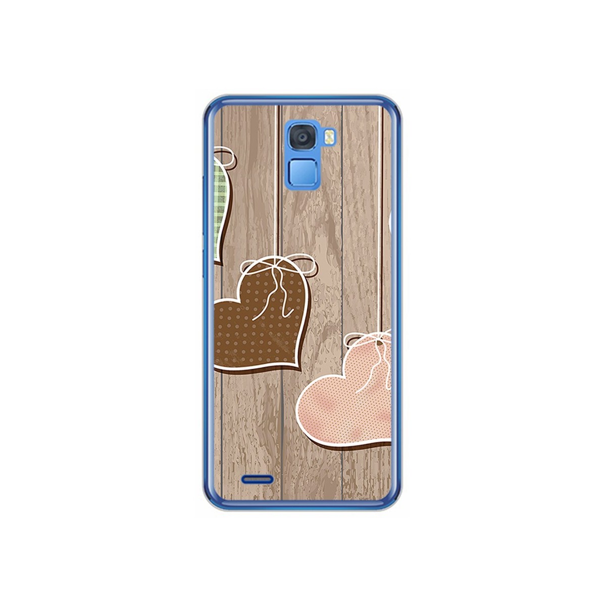 Funda Gel Tpu para Oukitel K5000 Diseño Corazones Madera Dibujos