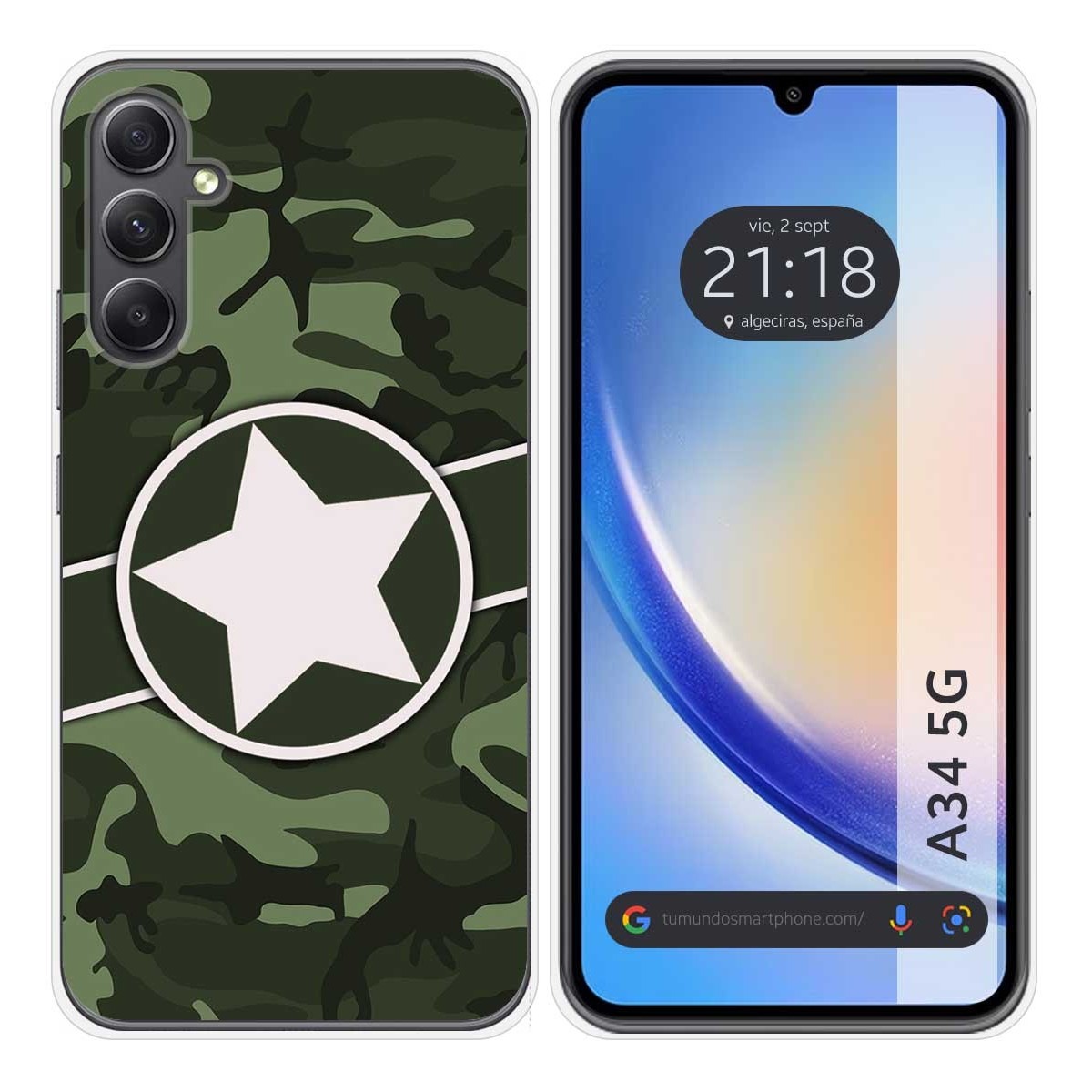 Funda Silicona para Samsung Galaxy A34 5G diseño Camuflaje 01 Dibujos