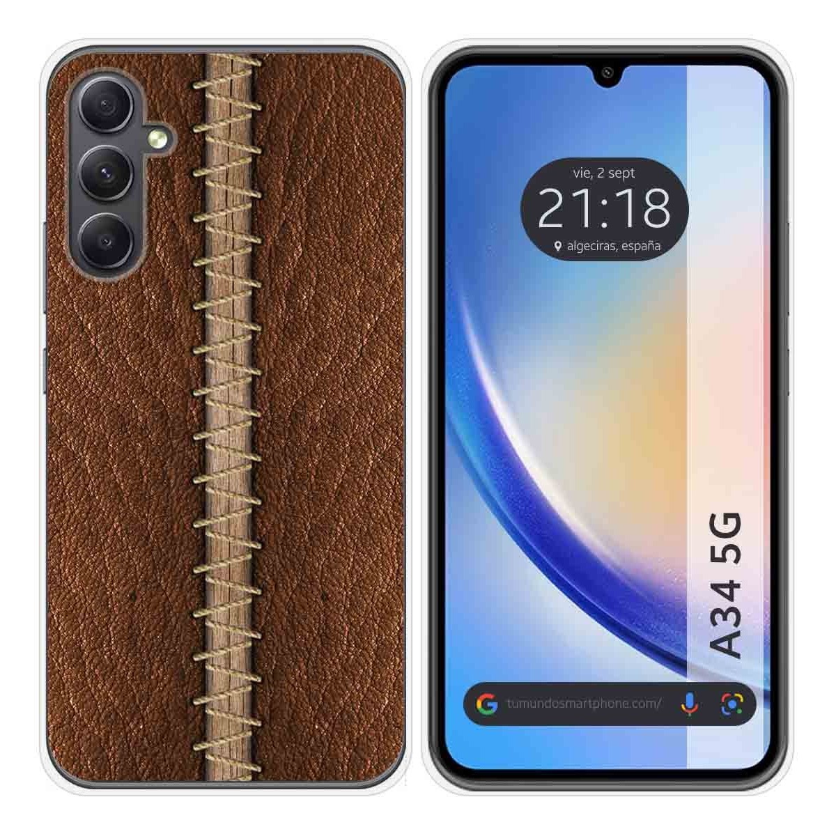 Funda Silicona para Samsung Galaxy A34 5G diseño Cuero 01 Dibujos