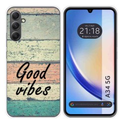 Funda Silicona para Samsung Galaxy A34 5G diseño Madera 01 Dibujos