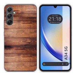 Funda Silicona para Samsung Galaxy A34 5G diseño Madera 02 Dibujos
