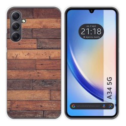 Funda Silicona para Samsung Galaxy A34 5G diseño Madera 03 Dibujos