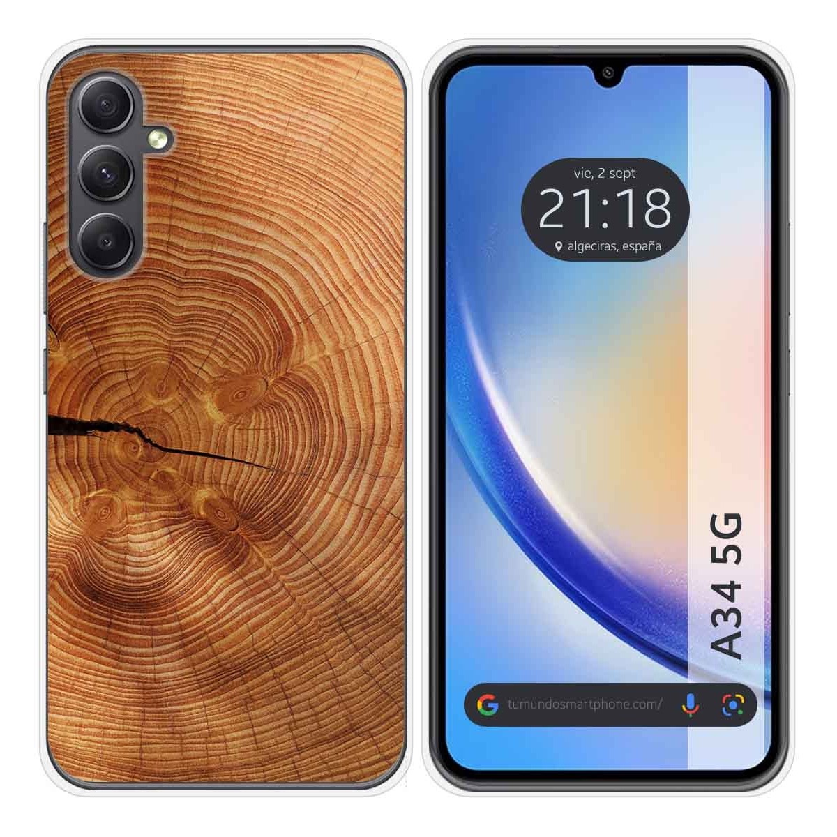 Funda Silicona para Samsung Galaxy A34 5G diseño Madera 04 Dibujos