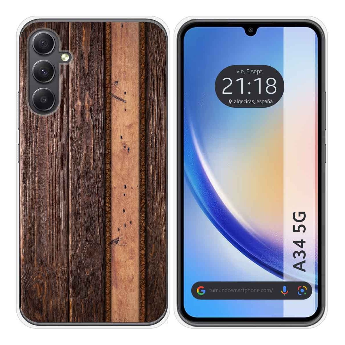 Funda Silicona para Samsung Galaxy A34 5G diseño Madera 05 Dibujos