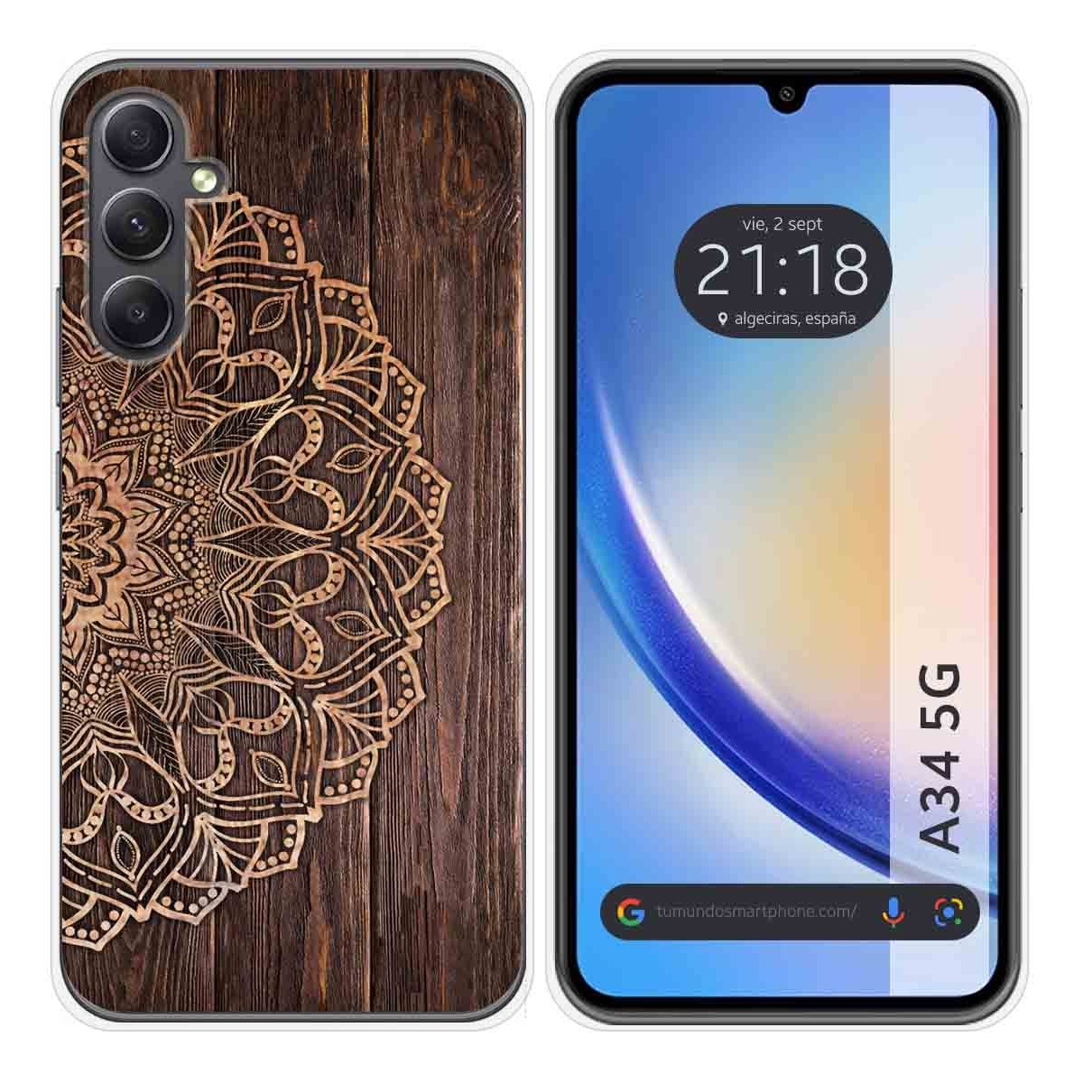 Funda Silicona para Samsung Galaxy A34 5G diseño Madera 06 Dibujos