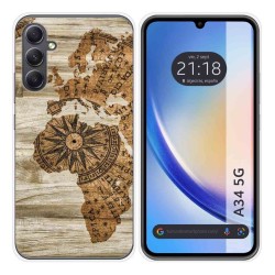 Funda Silicona para Samsung Galaxy A34 5G diseño Madera 07 Dibujos