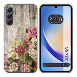 Funda Silicona para Samsung Galaxy A34 5G diseño Madera 08 Dibujos