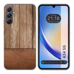 Funda Silicona para Samsung Galaxy A34 5G diseño Madera 09 Dibujos
