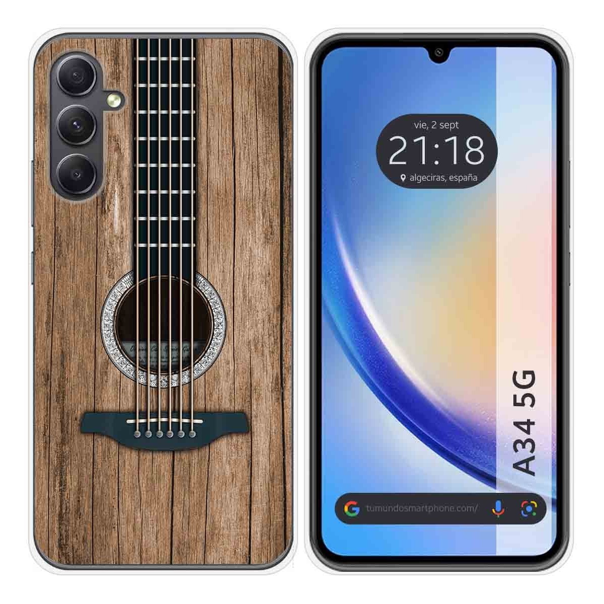 Funda Silicona para Samsung Galaxy A34 5G diseño Madera 11 Dibujos