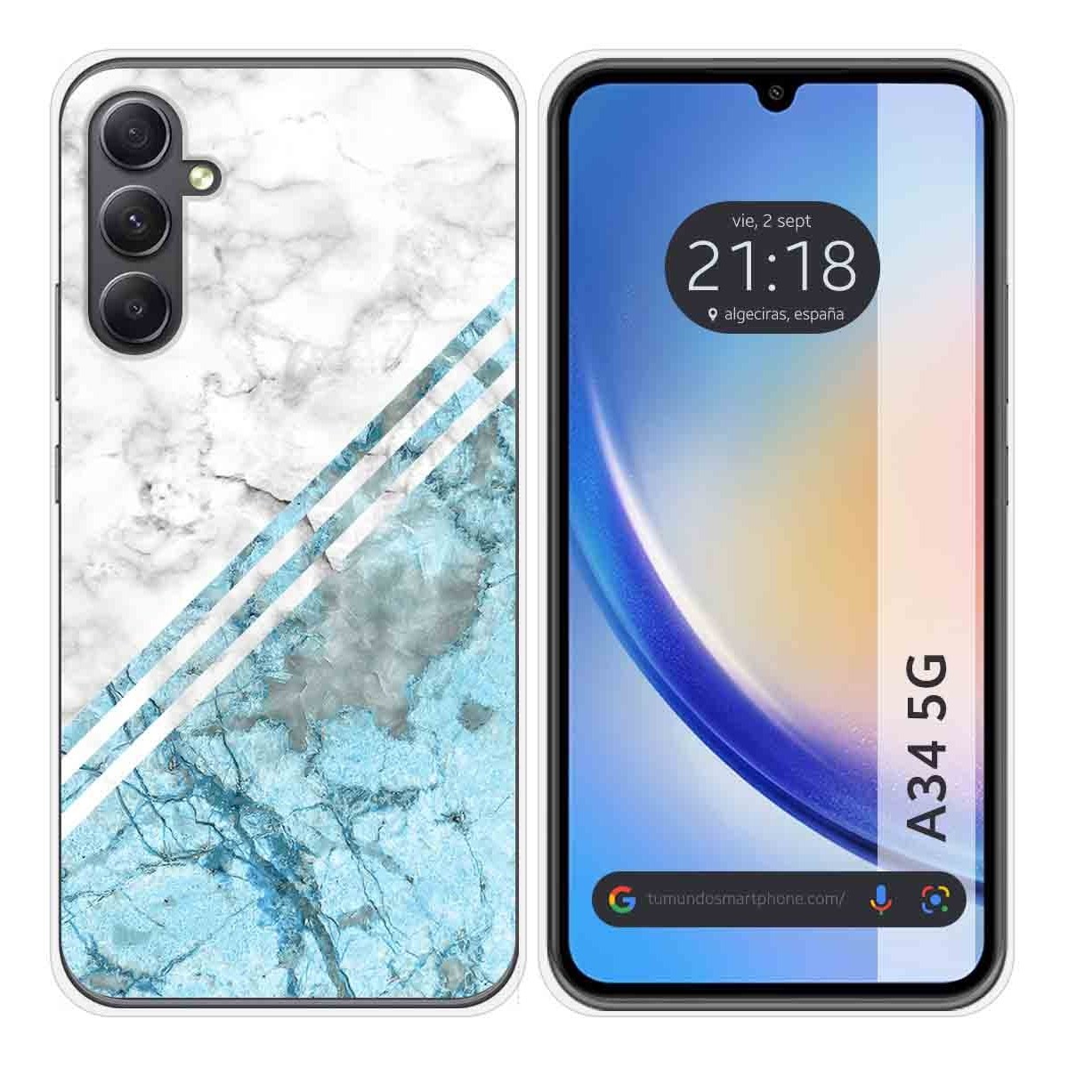 Funda Silicona para Samsung Galaxy A34 5G diseño Mármol 02 Dibujos