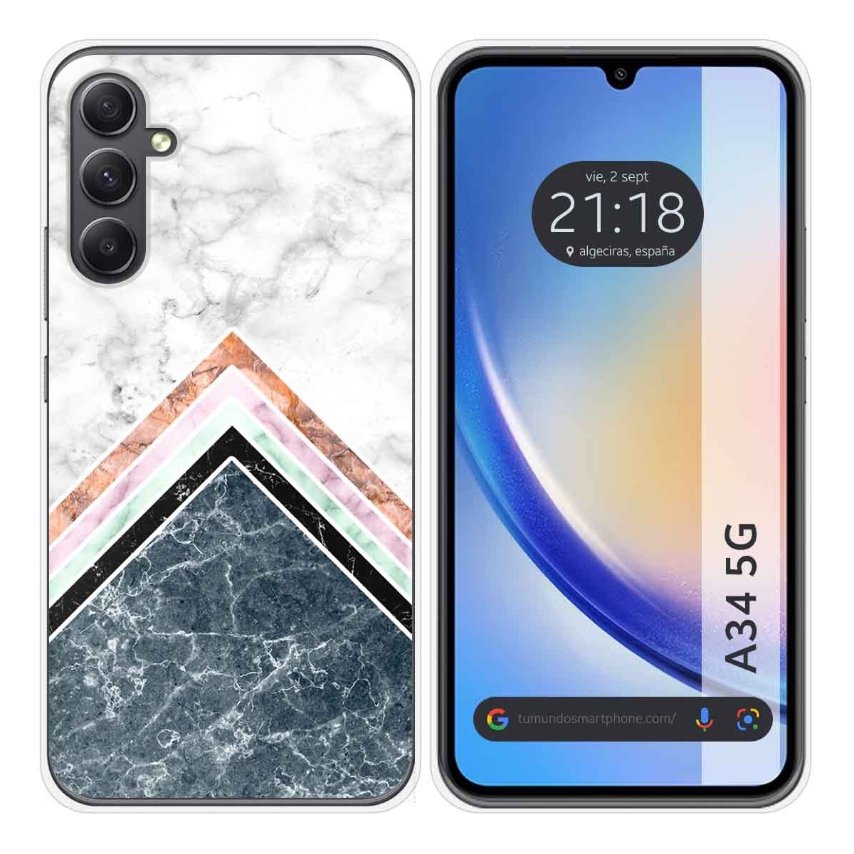 Funda Silicona para Samsung Galaxy A34 5G diseño Mármol 05 Dibujos