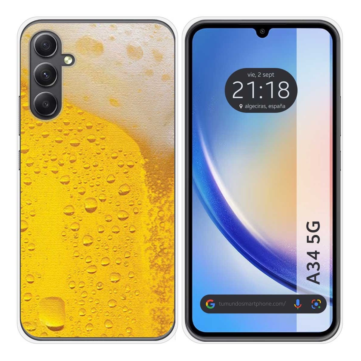 Funda Silicona para Samsung Galaxy A34 5G diseño Cerveza Dibujos