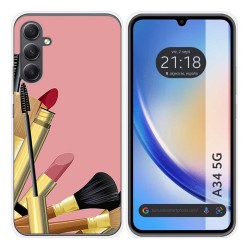 Funda Silicona para Samsung Galaxy A34 5G diseño Brochas Dibujos