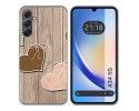 Funda Silicona para Samsung Galaxy A34 5G diseño Corazones Madera Dibujos