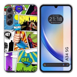 Funda Silicona para Samsung Galaxy A34 5G diseño Comic Dibujos