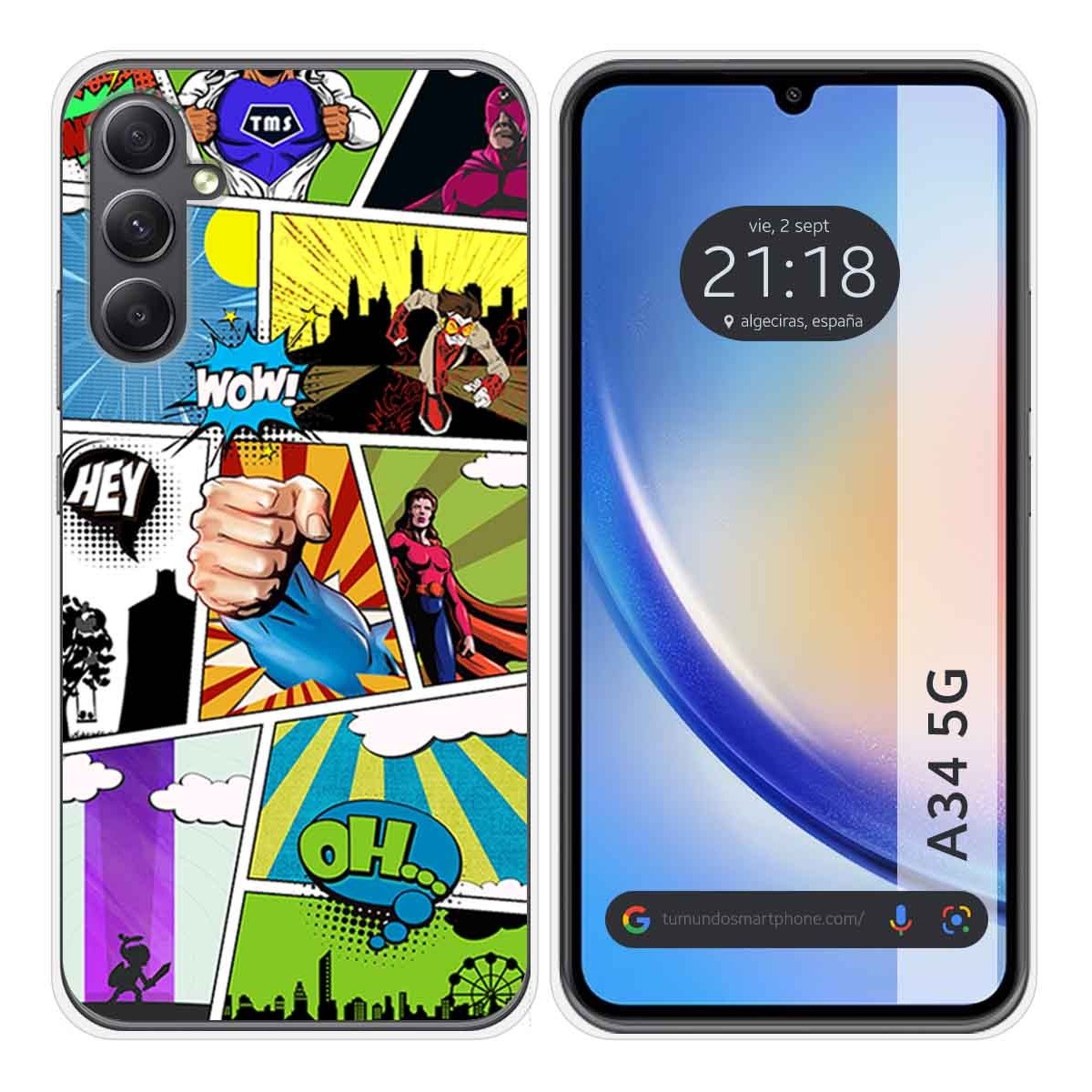 Funda Silicona para Samsung Galaxy A34 5G diseño Comic Dibujos