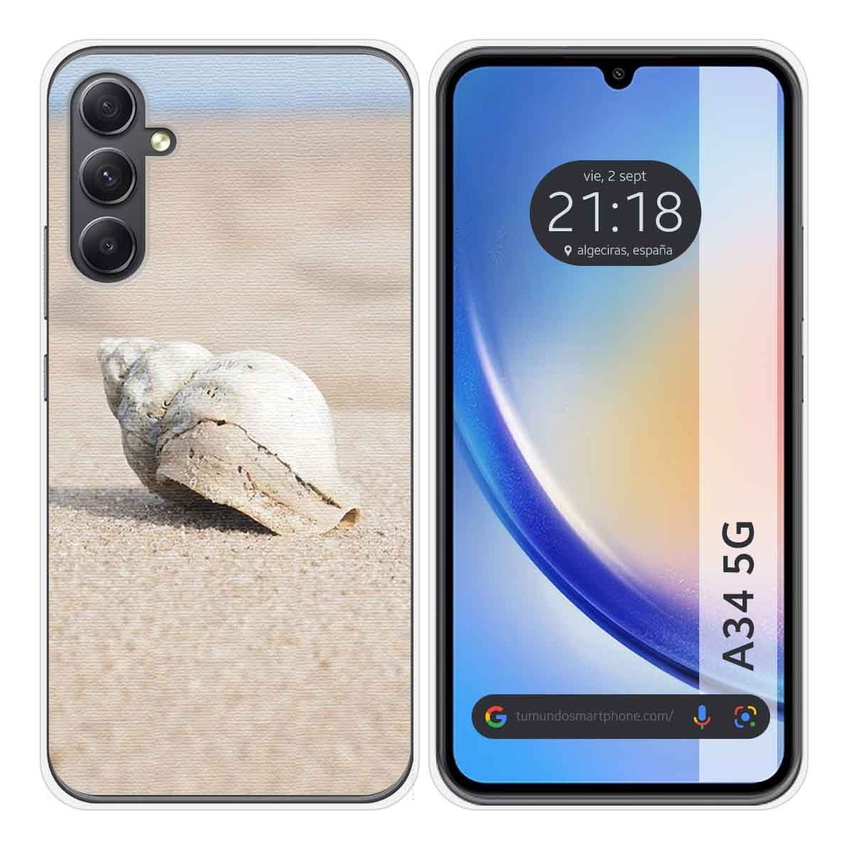 Funda Silicona para Samsung Galaxy A34 5G diseño Concha Dibujos