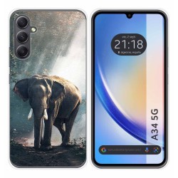 Funda Silicona para Samsung Galaxy A34 5G diseño Elefante Dibujos