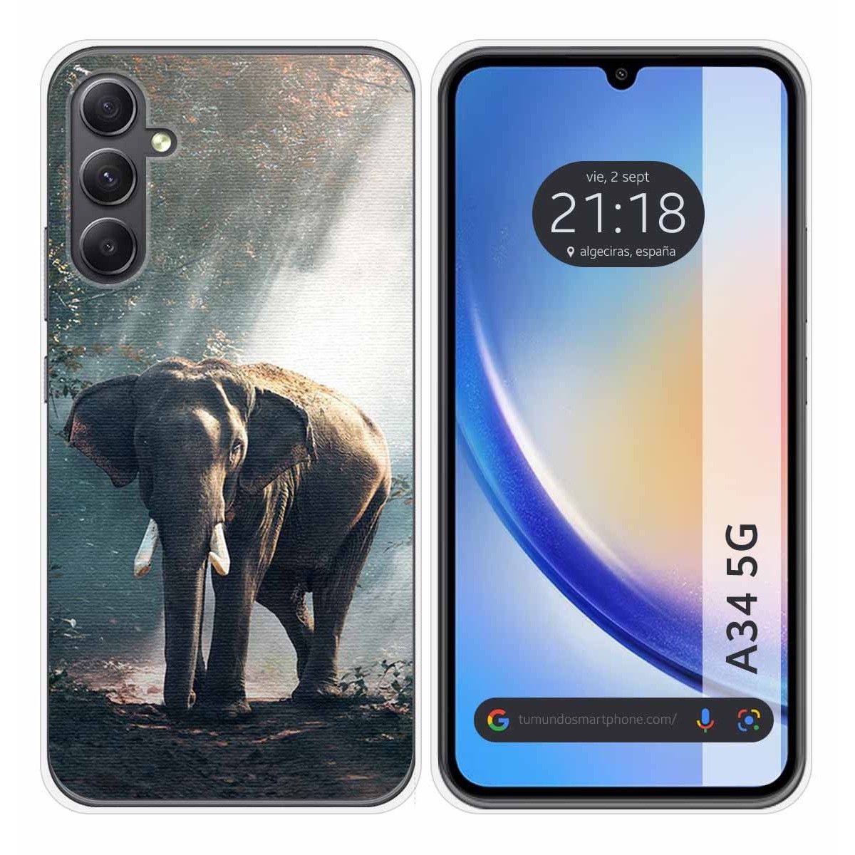Funda Silicona para Samsung Galaxy A34 5G diseño Elefante Dibujos
