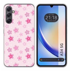Funda Silicona para Samsung Galaxy A34 5G diseño Flores Dibujos