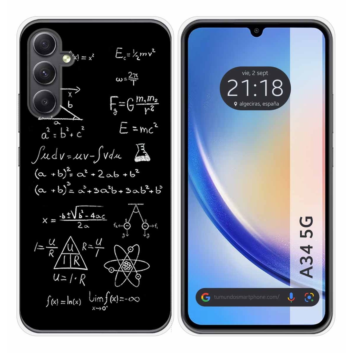 Funda Silicona para Samsung Galaxy A34 5G diseño Formulas Dibujos