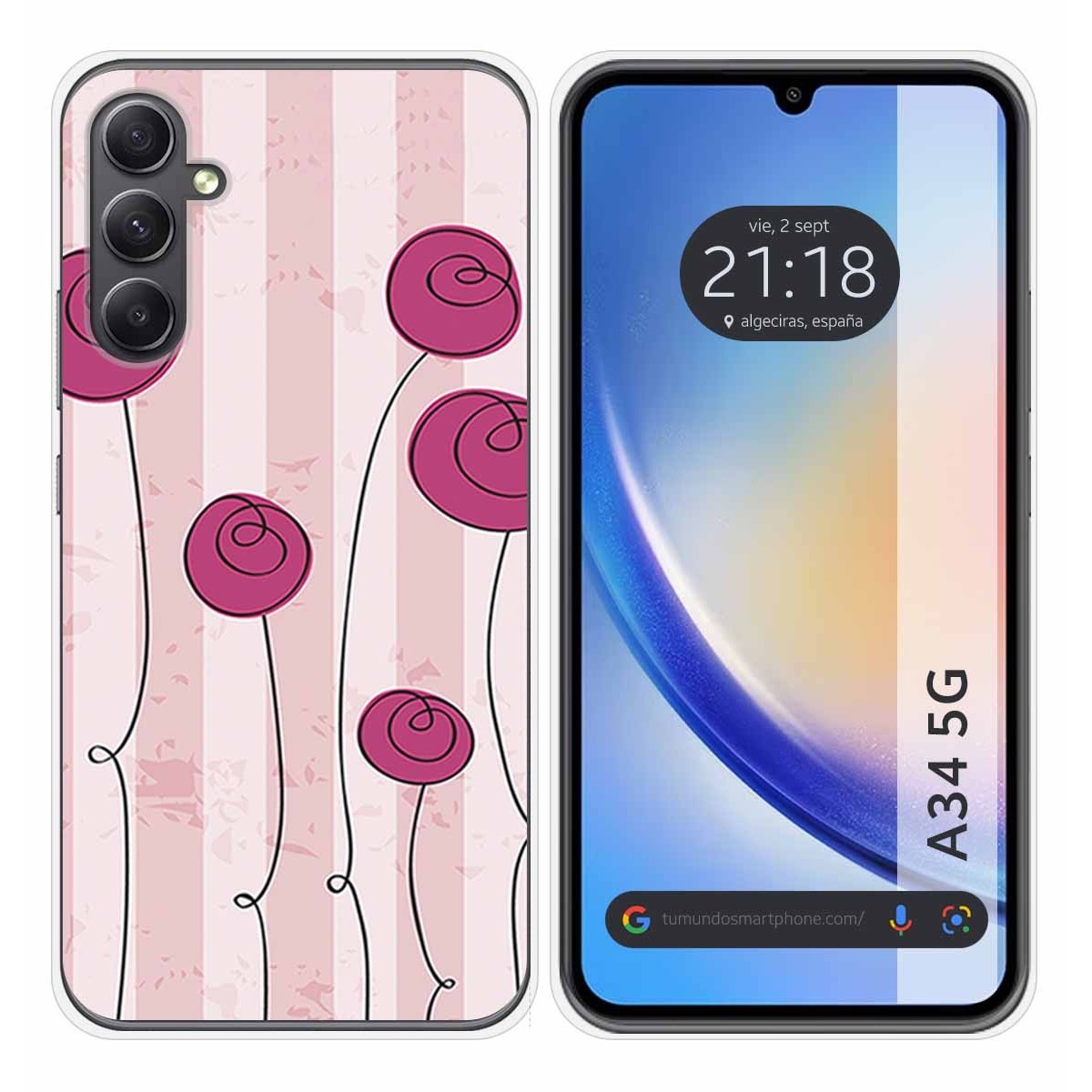 Funda Silicona para Samsung Galaxy A34 5G diseño Flores Vintage Dibujos