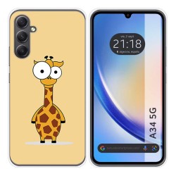 Funda Silicona para Samsung Galaxy A34 5G diseño Jirafa Dibujos