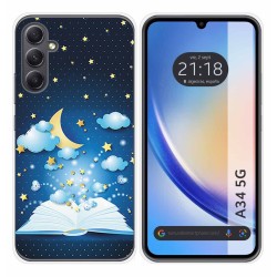 Funda Silicona para Samsung Galaxy A34 5G diseño Libro Cuentos Dibujos