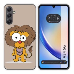 Funda Silicona para Samsung Galaxy A34 5G diseño Leon Dibujos