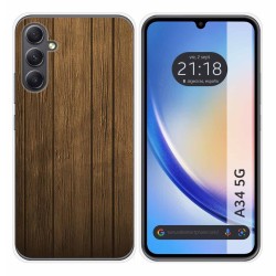 Funda Silicona para Samsung Galaxy A34 5G diseño Madera Dibujos