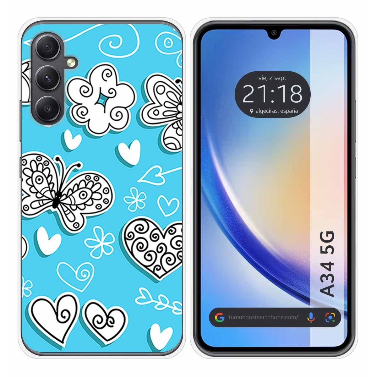 Funda Silicona para Samsung Galaxy A34 5G diseño Mariposas Dibujos