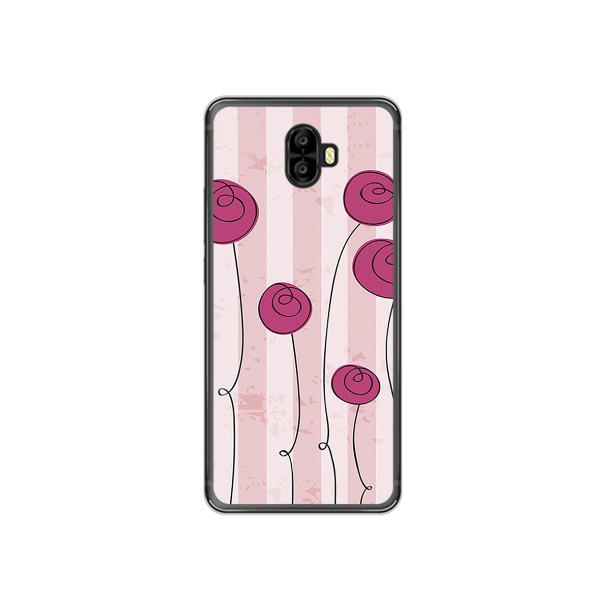 Funda Gel Tpu para Oukitel K8000 Diseño Flores Vintage Dibujos