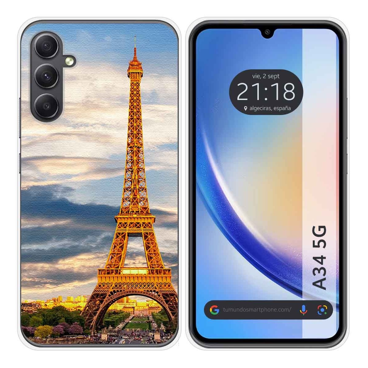 Funda Silicona para Samsung Galaxy A34 5G diseño Paris Dibujos
