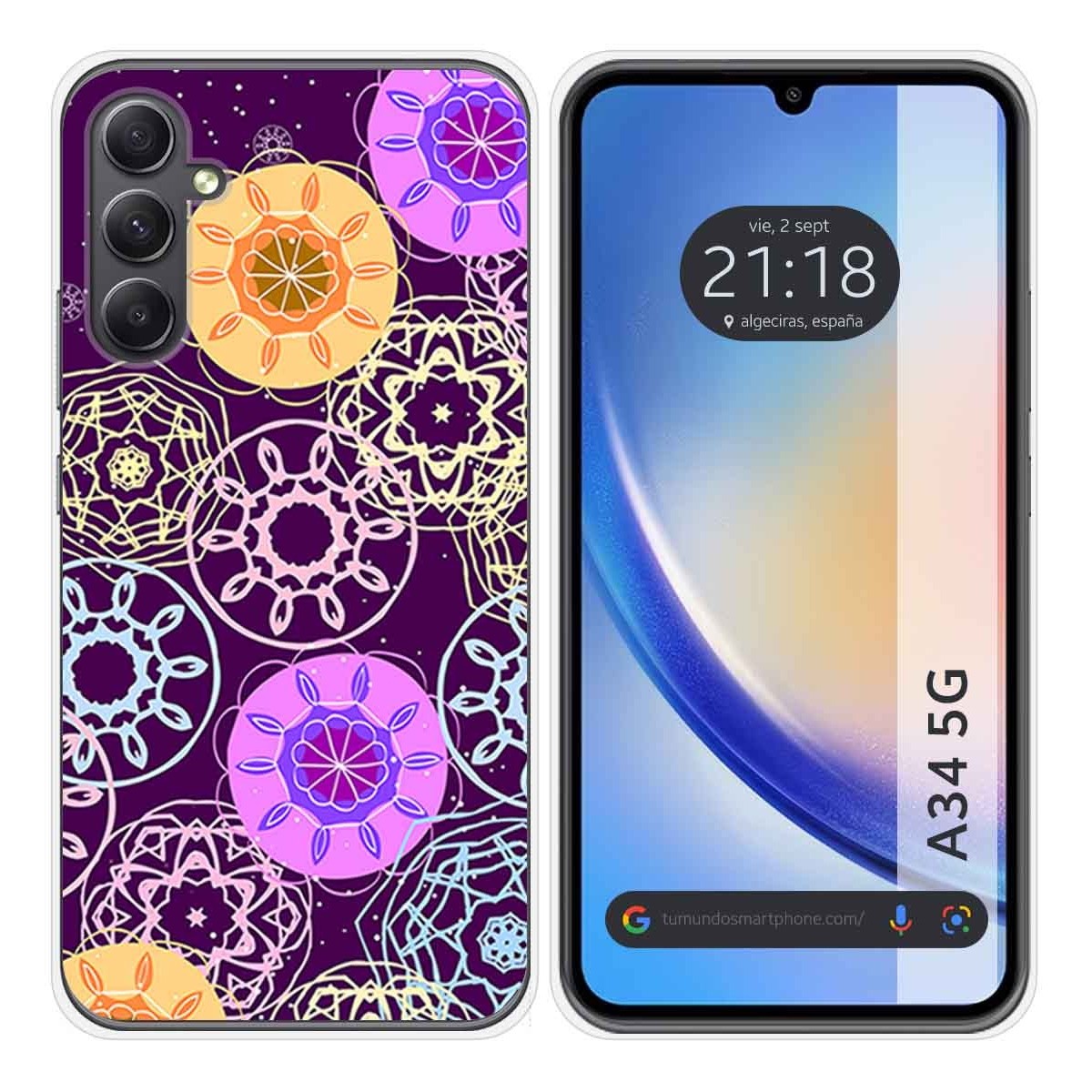 Funda Silicona para Samsung Galaxy A34 5G diseño Radial Dibujos