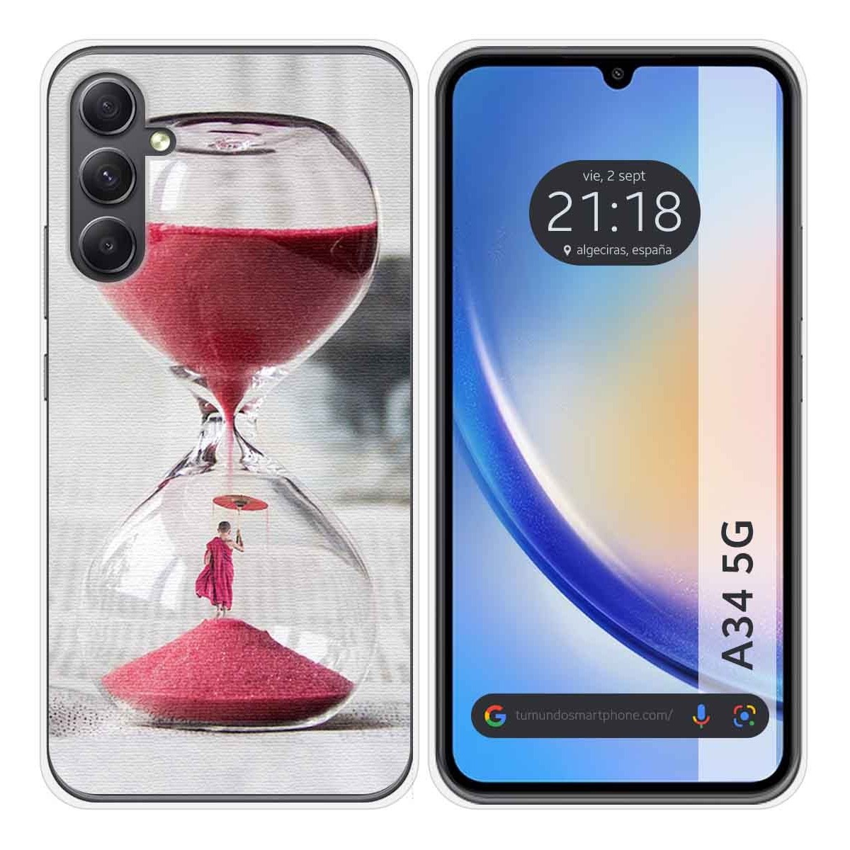 Funda Silicona para Samsung Galaxy A34 5G diseño Reloj Dibujos