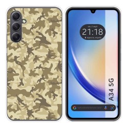 Funda Silicona para Samsung Galaxy A34 5G diseño Sand Camuflaje Dibujos