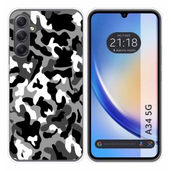 Funda Silicona para Samsung Galaxy A34 5G diseño Snow Camuflaje Dibujos