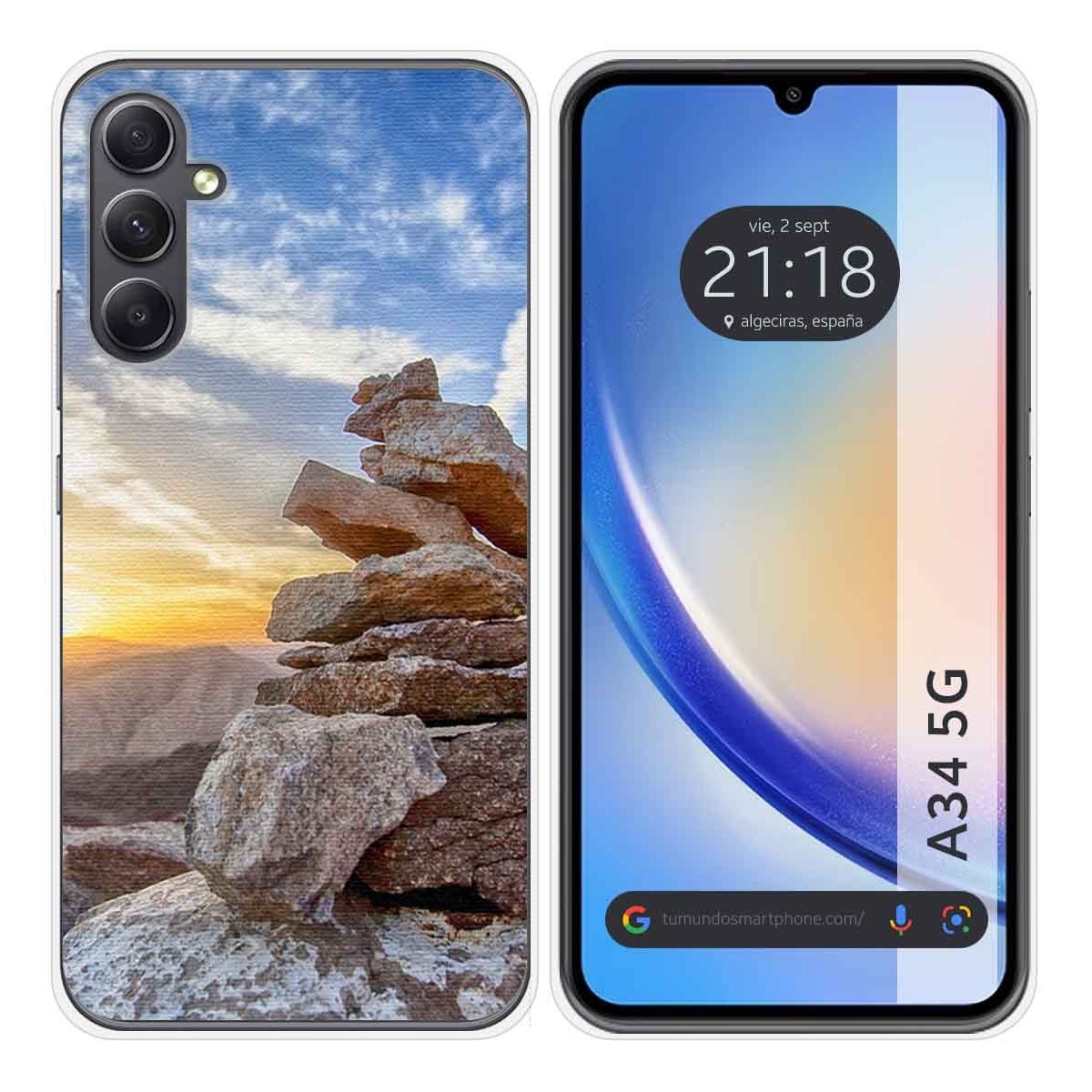 Funda Silicona para Samsung Galaxy A34 5G diseño Sunset Dibujos