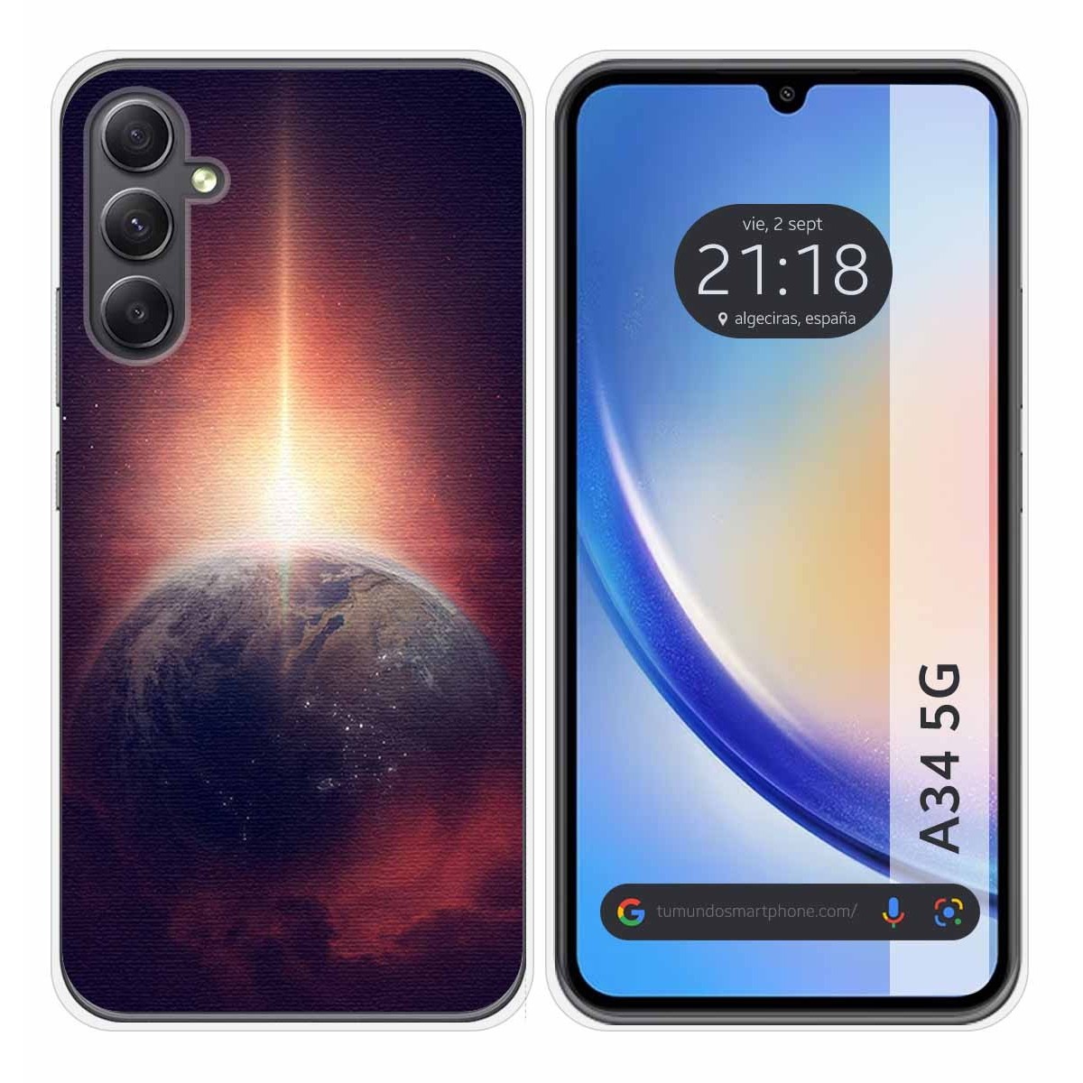 Funda Silicona para Samsung Galaxy A34 5G diseño Tierra Dibujos