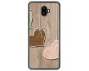 Funda Gel Tpu para Oukitel K8000 Diseño Corazones Madera Dibujos