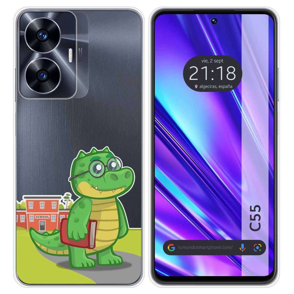 Funda Silicona Transparente para Realme C55 diseño Coco Dibujos