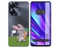 Funda Silicona Transparente para Realme C55 diseño Conejo Dibujos
